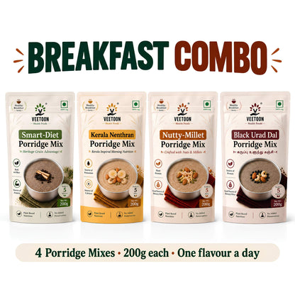 Veetoon Breakfast Combo — four 200g porridge mix packs