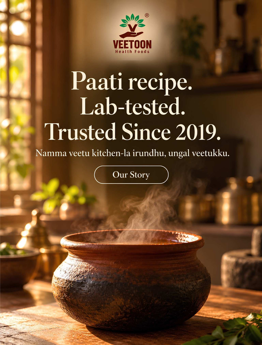 Traditional Tamil paati recipe foods by Veetoon, lab-tested and trusted since 2019