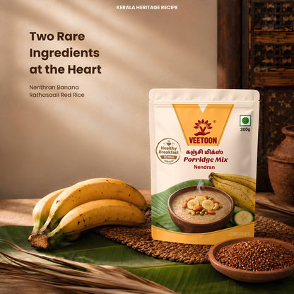 Kerala Nenthran Porridge Mix pouch with nenthran bananas and rathasaali red rice