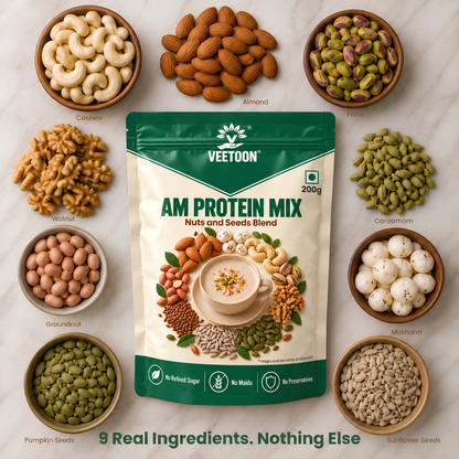 AM Protein Mix ingredients cashew almond pista walnut