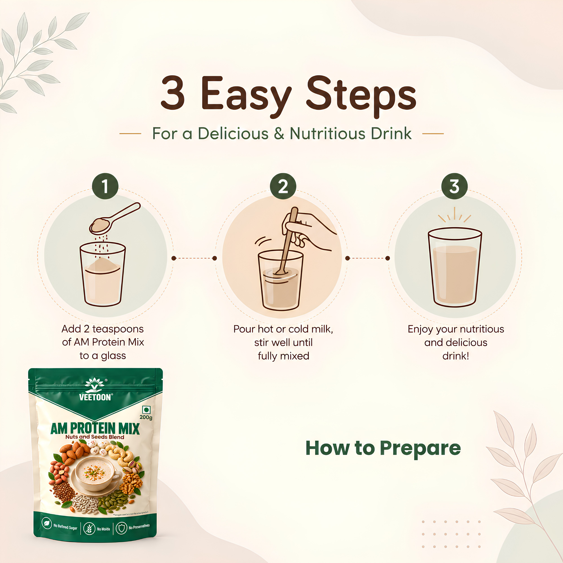 How to prepare AM Protein Mix with milk