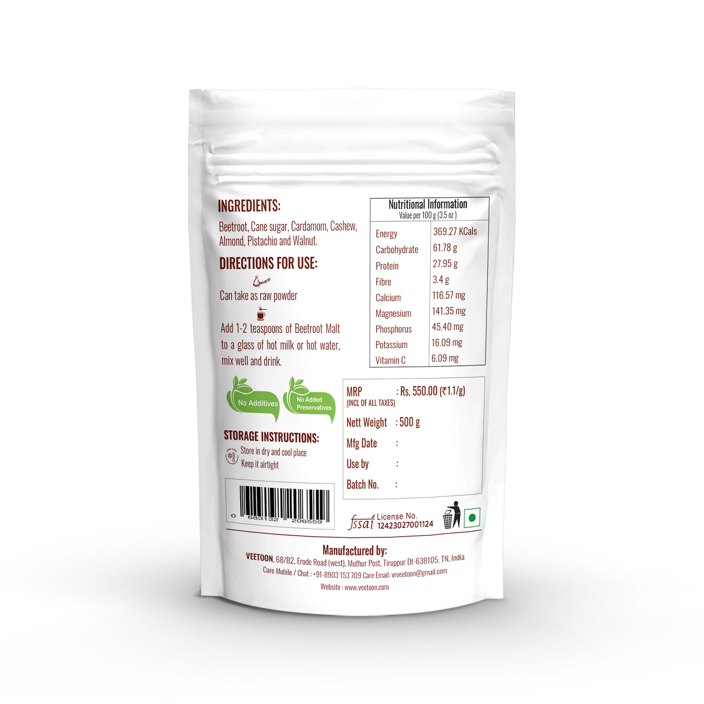 Beetroot Malt - Buy Beetroot Malt Powder Online | Veetoon