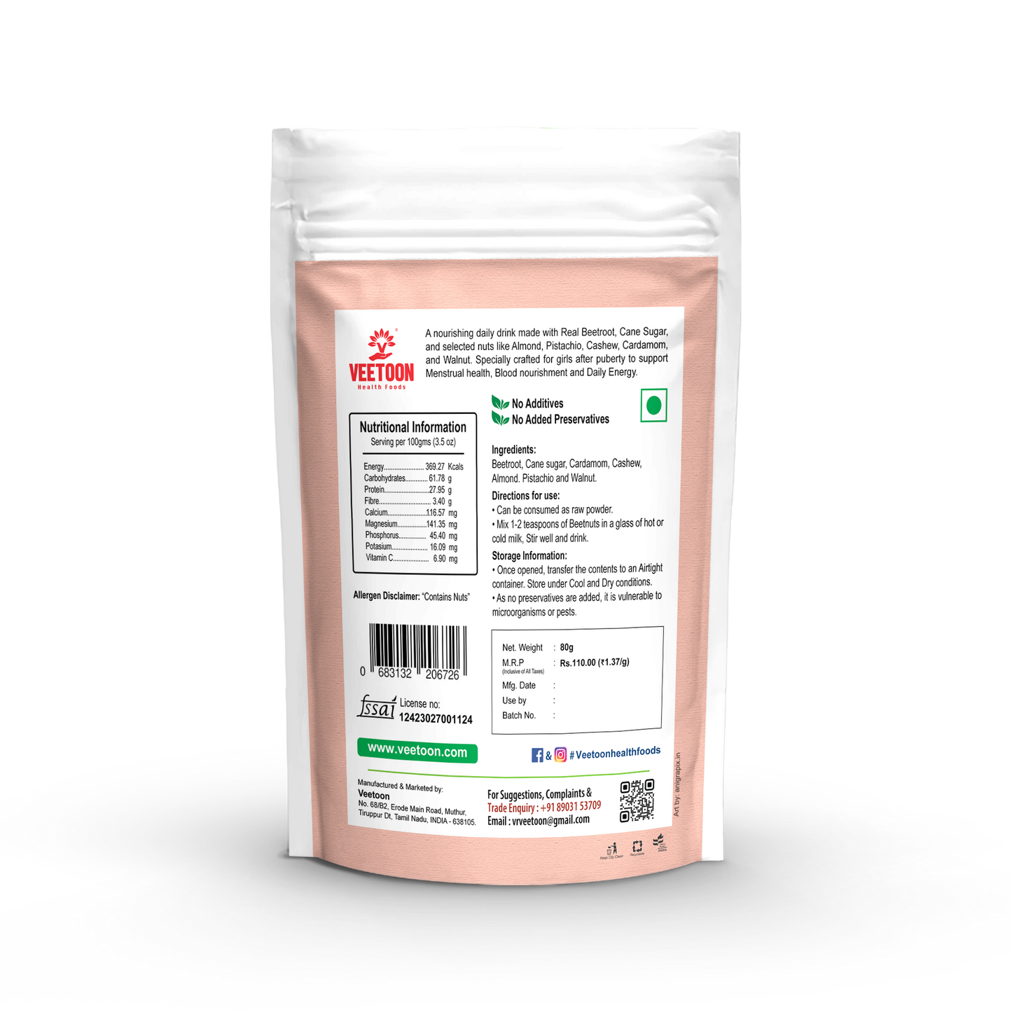 Beetroot Malt - Buy Beetroot Malt Powder Online | Veetoon
