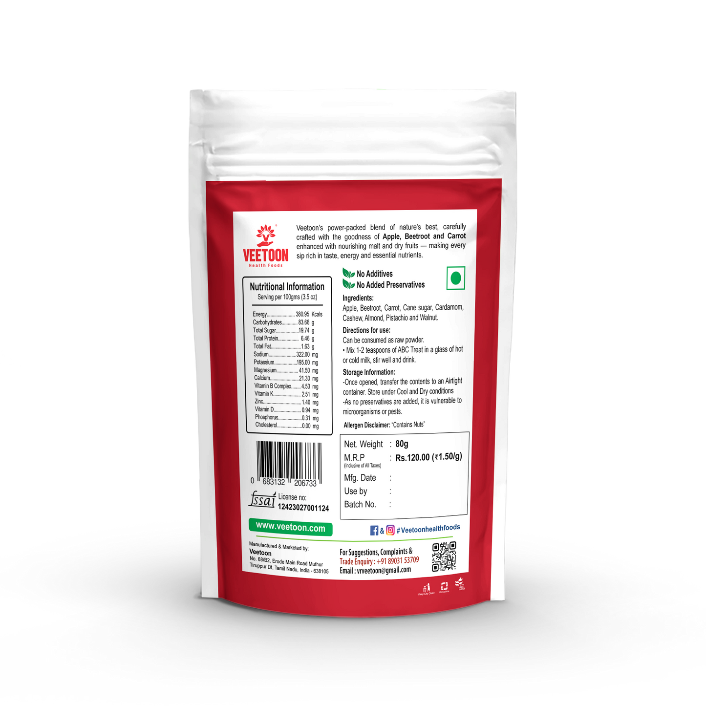 ABC Malt -Buy Healthy Apple-Beetroot-Carrot Malt Online | Veetoon